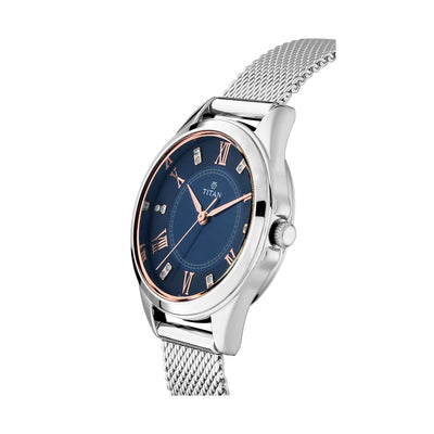 Titan Sparkle Blue Dial Analog Watch for Women