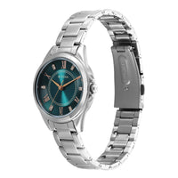 Titan Green Dial Silver Metal Strap Analog Watch for Women