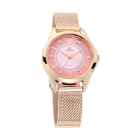 Titan Pink Dial Mesh Stainless Steel Strap Analog Watch for Women