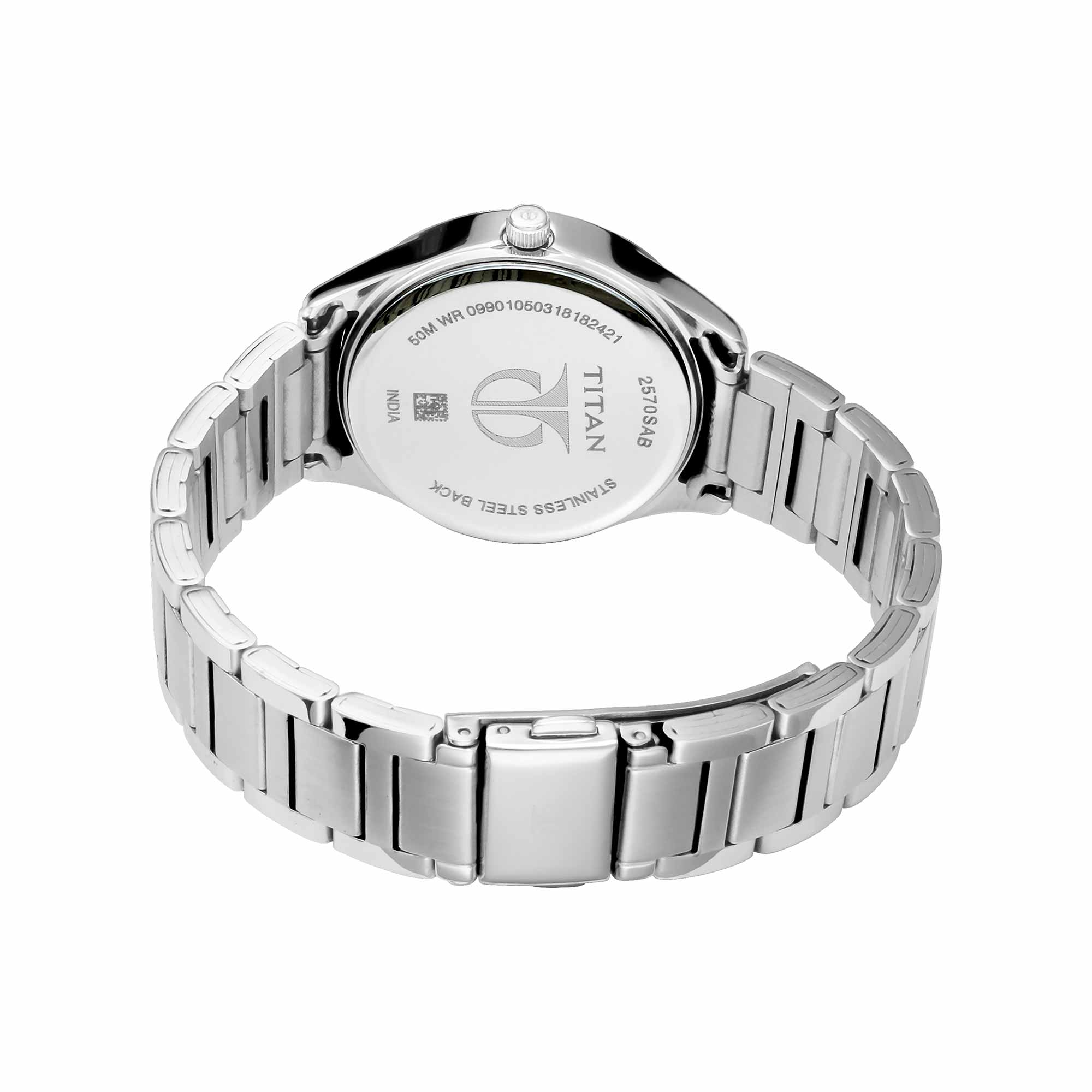 Titan Sparkle Anthracite Dial Alog Date Function Watch for Women