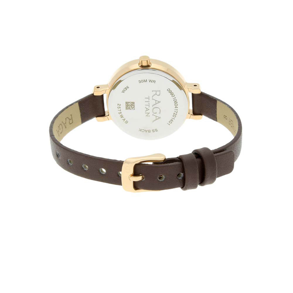 Titan Raga Viva Rose Gold Dial Women Watch With Leather Strap