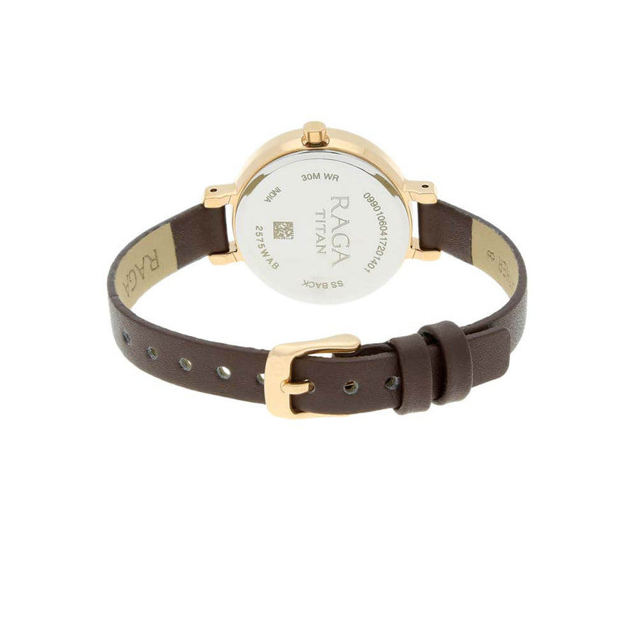 Titan Raga Viva Rose Gold Dial Women Watch With Leather Strap