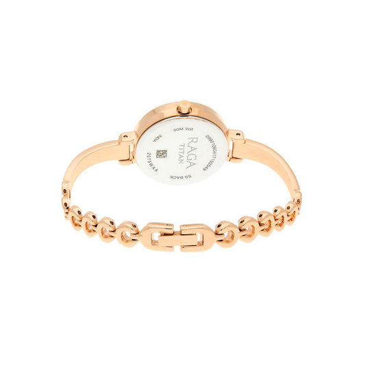 Titan Raga Viva Quartz Analog Rose Gold Round Dial Rose Gold Metal Strap Watch For Women