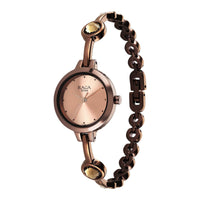 Titan Raga Viva Quartz Analog Rose Gold Dial Brown Metal Strap Watch for Women