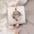 Titan Quartz Analog Grey Dial Metal Strap Watch for Women