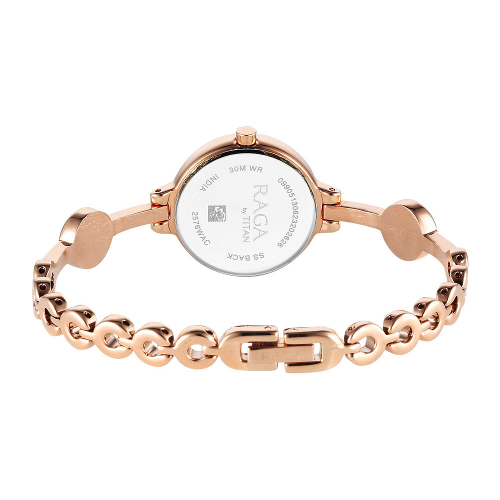 Titan Raga Viva Quartz Analog Rose Gold Dial Metal Strap Watch for Women