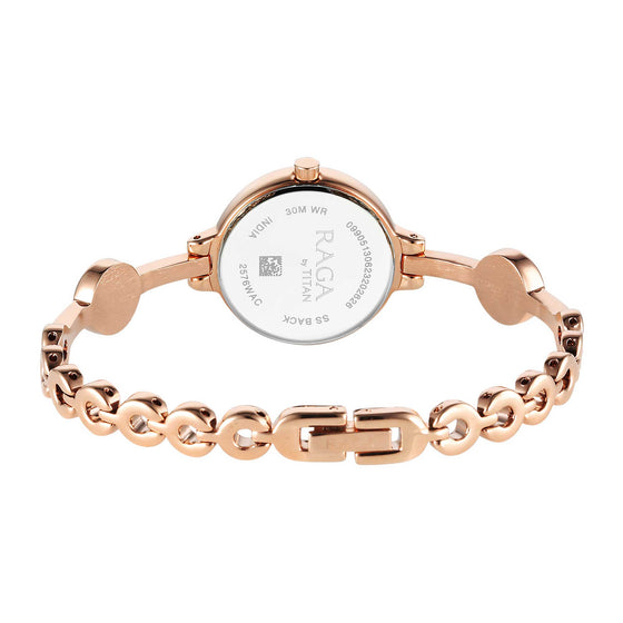 Titan Raga Viva Quartz Analog Rose Gold Dial Metal Strap Watch for Women