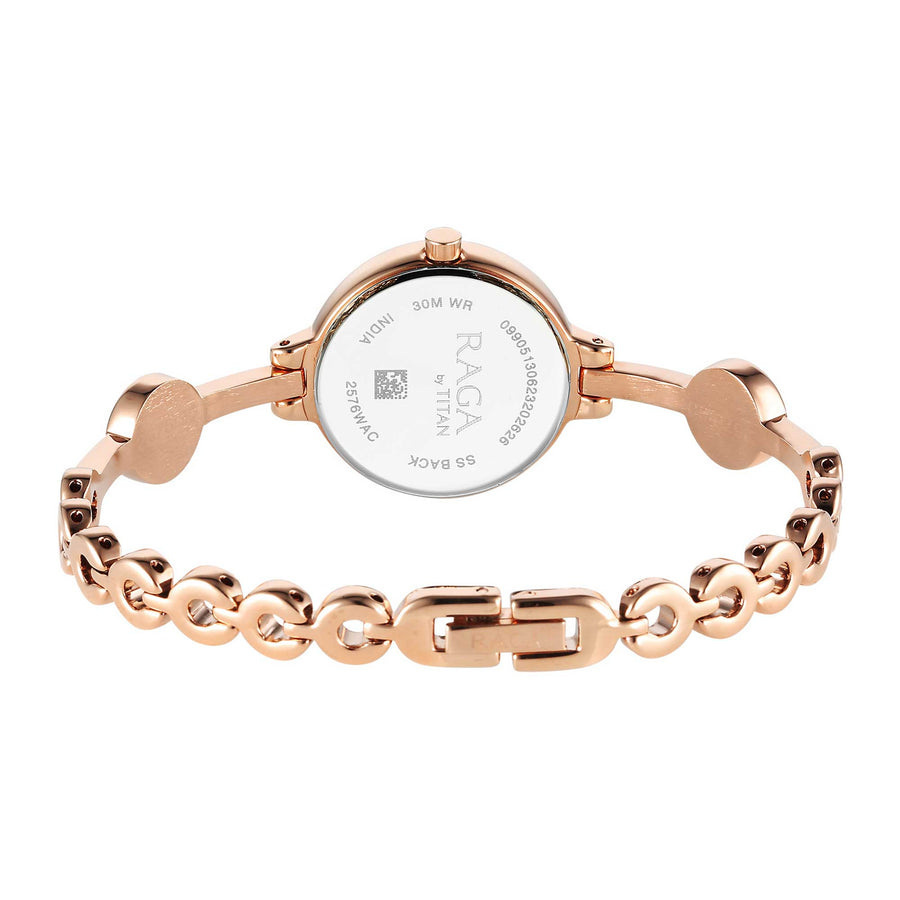 Titan Raga Viva Quartz Analog Rose Gold Dial Metal Strap Watch for Women