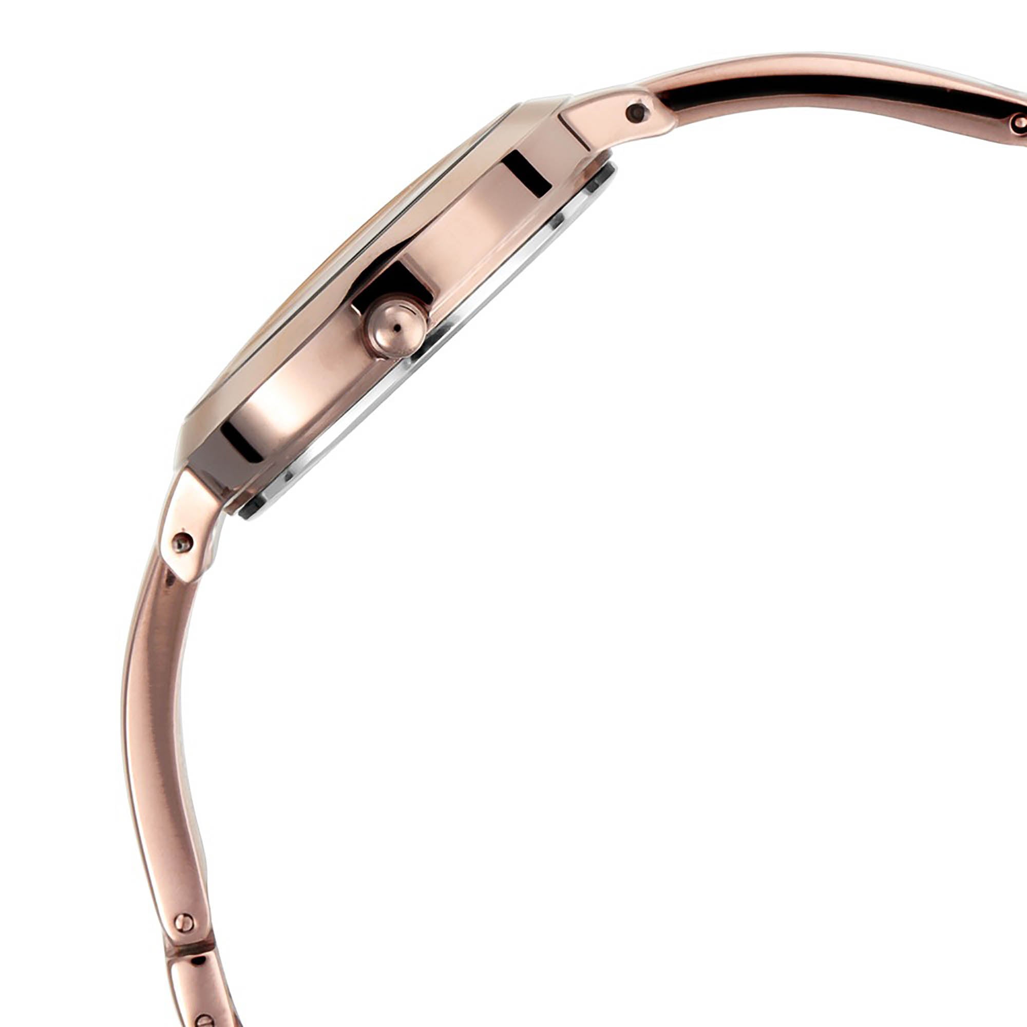 Titan Raga Rose Gold Dial Brown Metal Strap Analog with Date Watch for Women