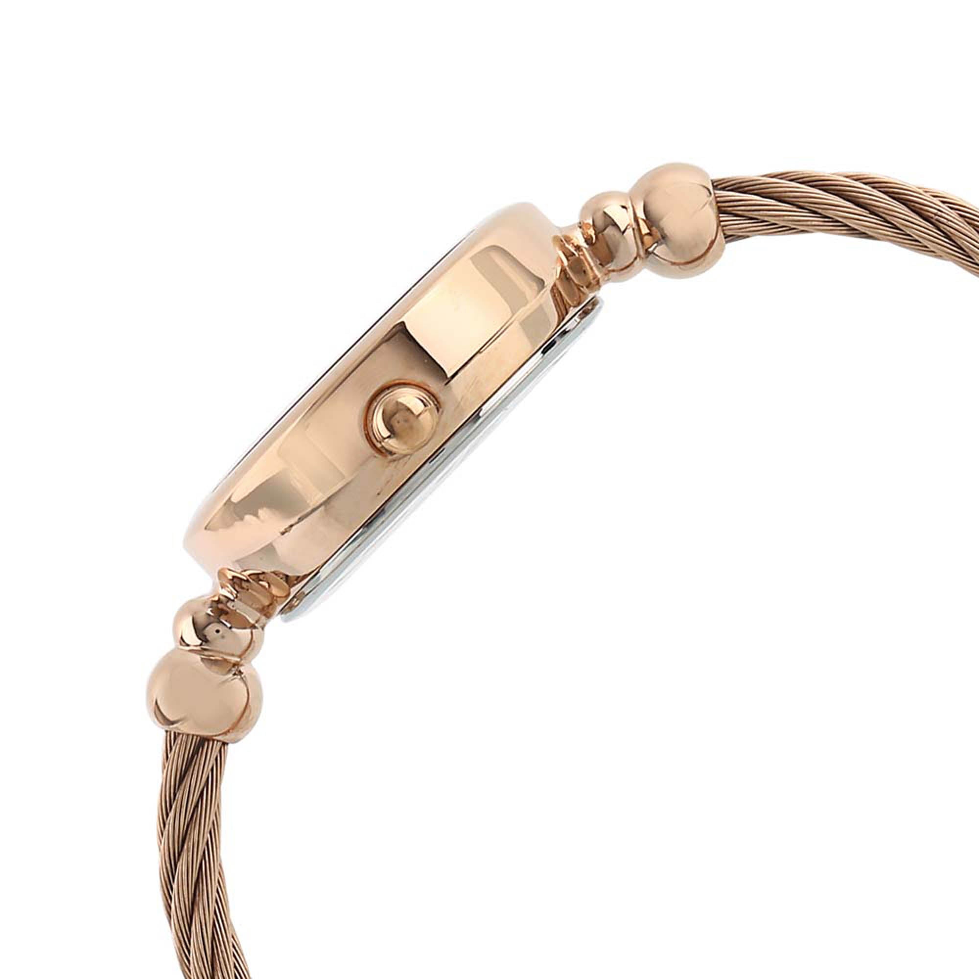 Titan Raga White Dial Gold Metal Strap Analog Watch for Women