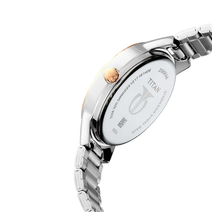 Titan Women's Elegance Moonphase Two-Tone Anthracite Dial Watch