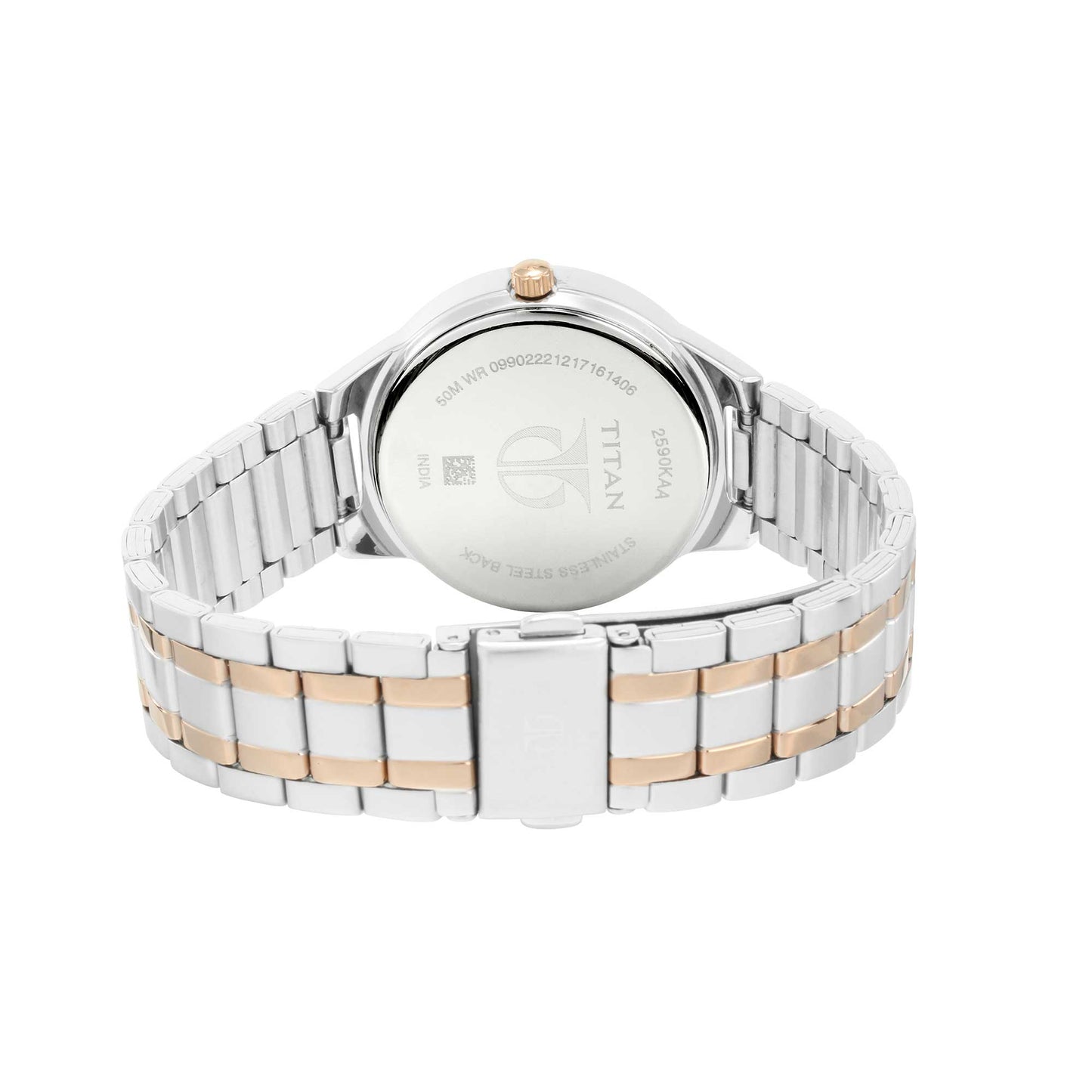 Titan Women's Elegance Moonphase Two-Tone Anthracite Dial Watch