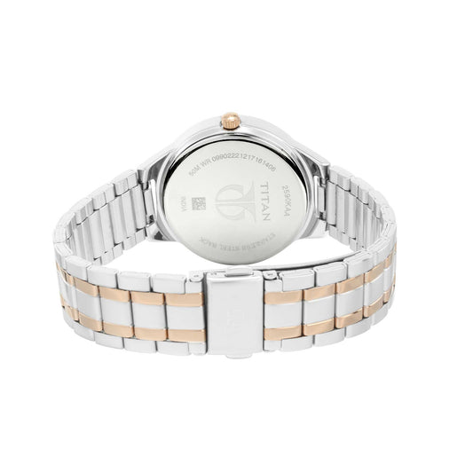 Titan Women's Elegance Moonphase Two-Tone Anthracite Dial Watch