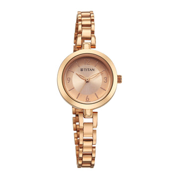 Titan Karishma Rose Gold Dial Stainless Steel Analog Watch for Women