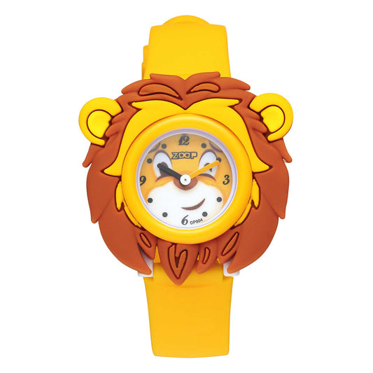 Zoop Analog Lion Watch with Yellow Dial & Yellow Strap for Boys Girls Kids, from House of Titan