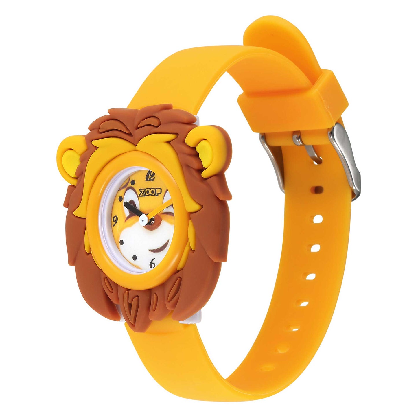 Zoop Analog Lion Watch with Yellow Dial & Yellow Strap for Boys Girls Kids, from House of Titan