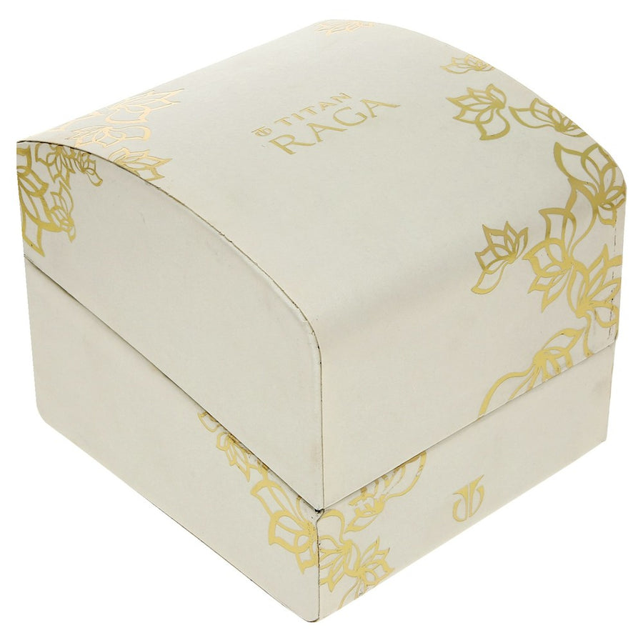Titan Raga Viva Mother of Pearl Dial Rose Gold Metal Strap Analog with Date Watch for Women