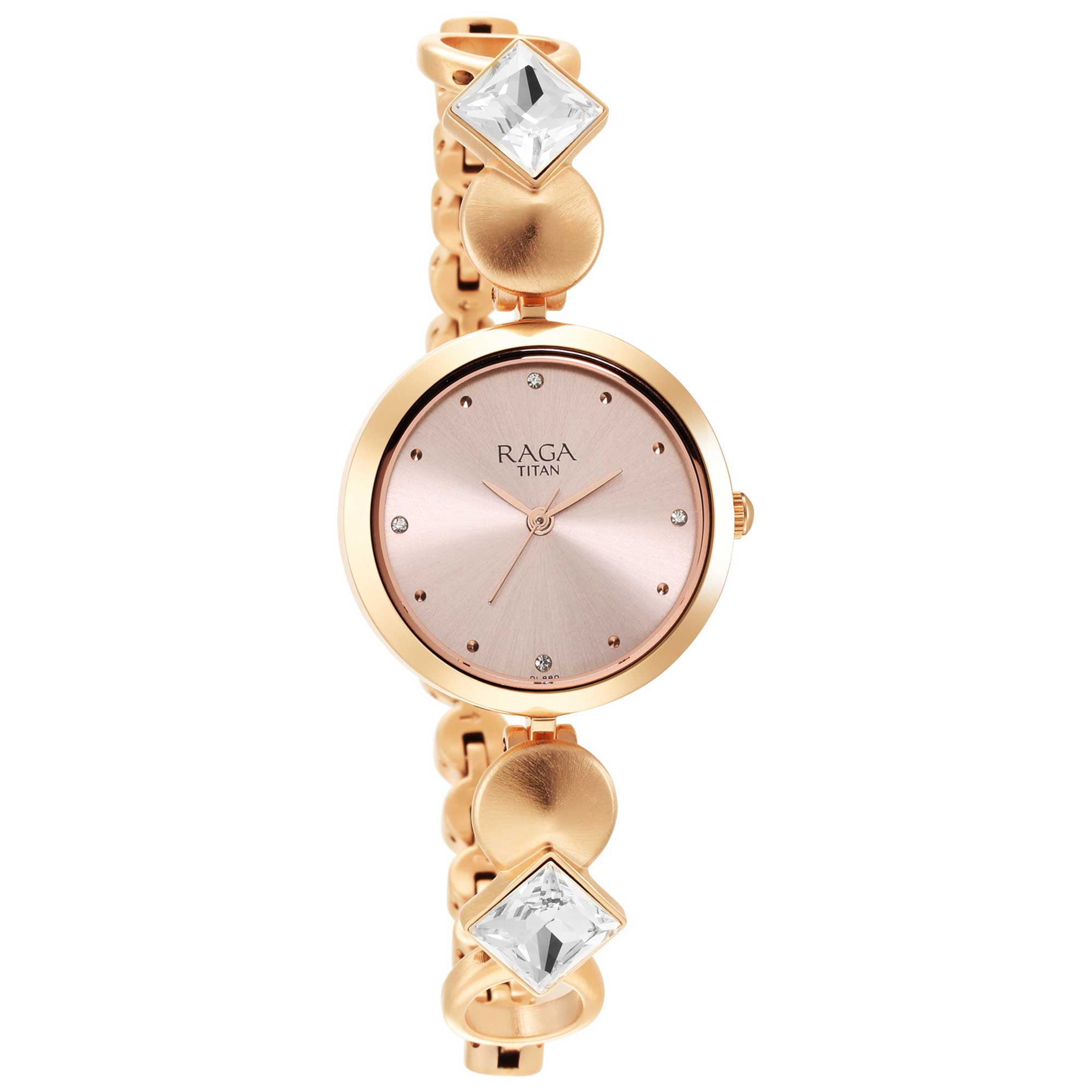 Titan Raga Love All Pink Dial Analog Metal Strap Watch for Women