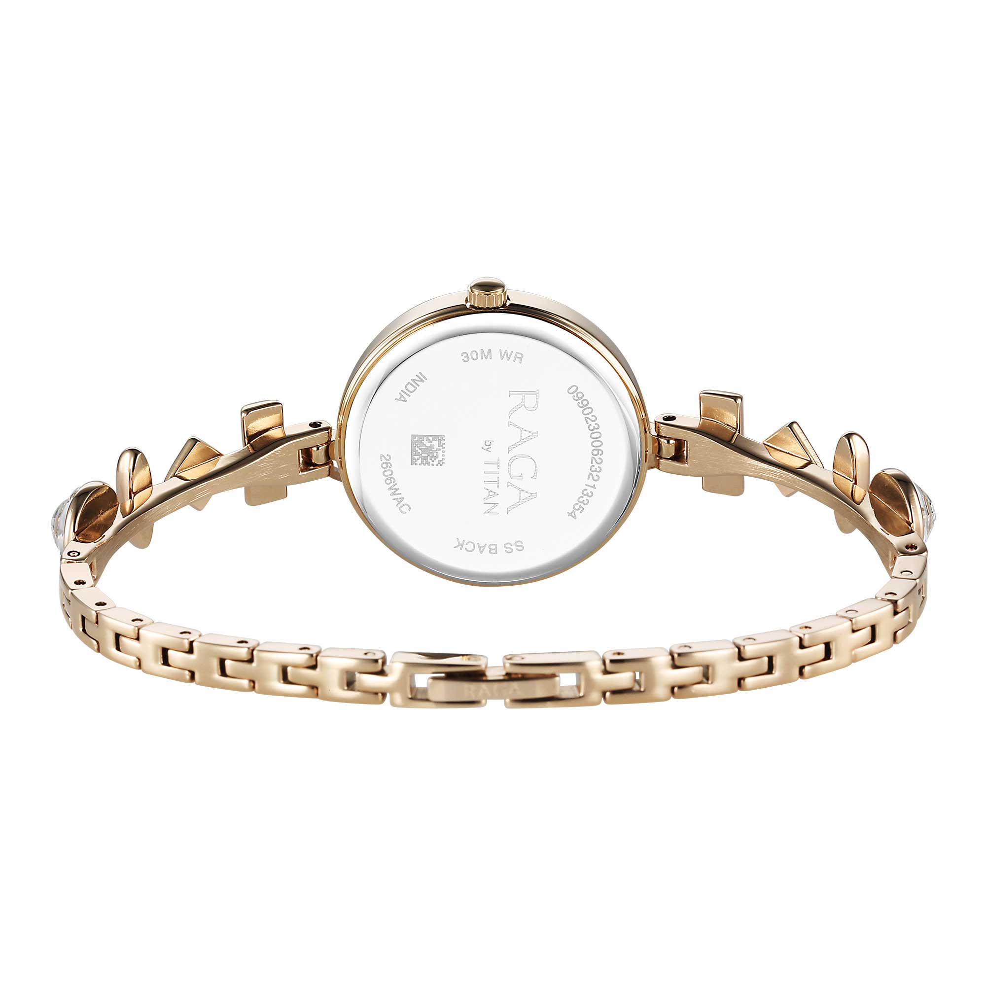 Titan Raga Viva Champagne Dial Gold Metal Strap Analog Watch for Women