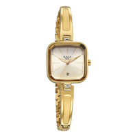 Titan Raga Champagne Square Dial Gold Metal Strap Analog with Date Watch for Women