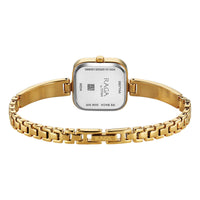 Titan Raga Champagne Square Dial Gold Metal Strap Analog with Date Watch for Women