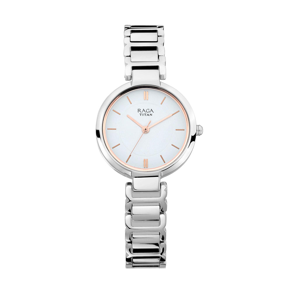 Titan Raga Viva White Dial Analog Metal Strap watch for Women