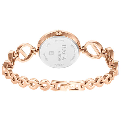 Titan Raga Viva Quartz Analog Rose Gold Dial Two Toned Metal Strap Watch For Women