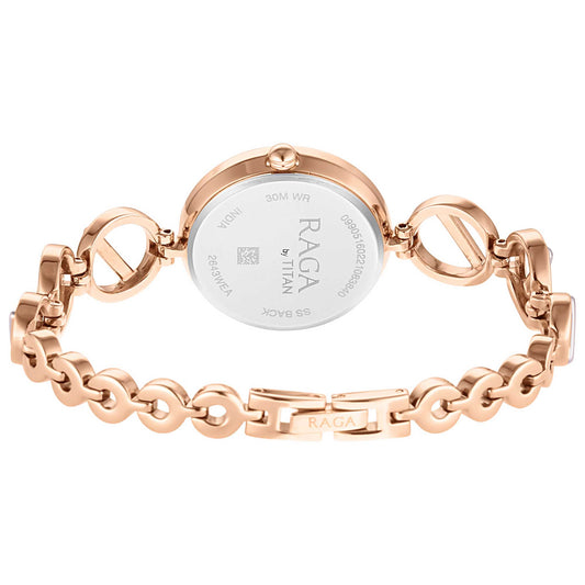 Titan Raga Viva Quartz Analog Rose Gold Dial Two Toned Metal Strap Watch For Women
