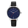 Titan Workwear Blue Dial Black Leather Strap Analog Watch for Women