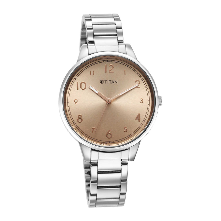 Titan Quartz Analog Rose Gold Dial Watch for Women
