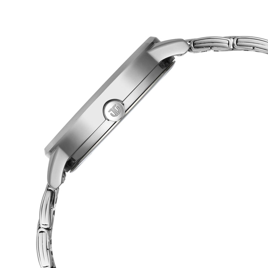 Titan Pink Dial Silver Stainless Steel Strap Analog with Day and Date Watch for Women