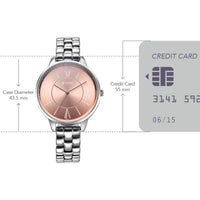 Titan Neo Quartz Analog Rose Gold Dial Silver Metal Strap Watch For Women