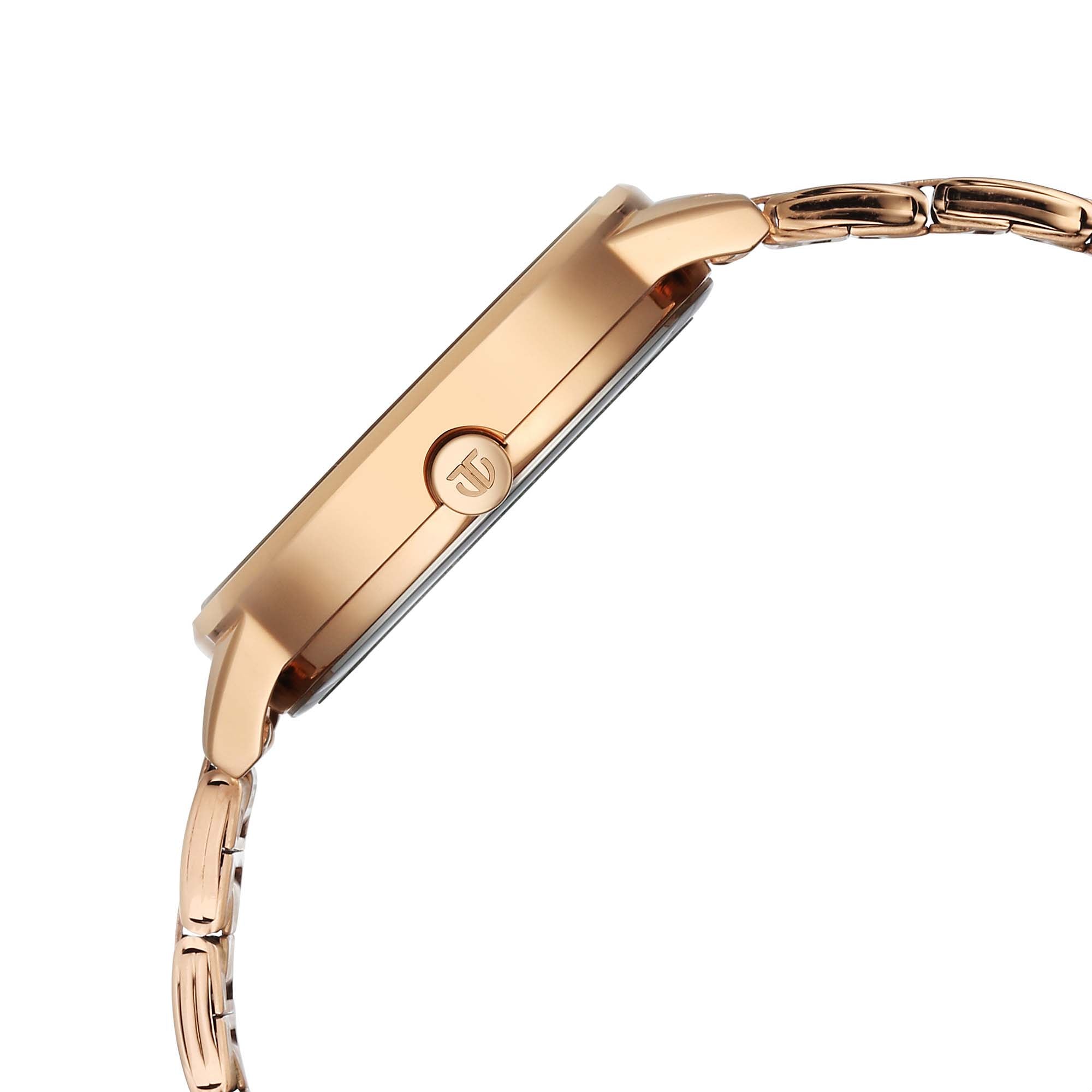 Titan Green Dial Rose Gold Stainless Steel Strap Analog with Day and Date Watch for Women