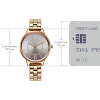 Titan Neo Quartz Analog Grey Dial Rose Gold Metal Strap Watch For Women