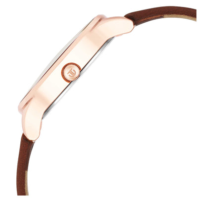 Titan Workwear Silver Dial Brown Leather Strap Analog Watch for Women
