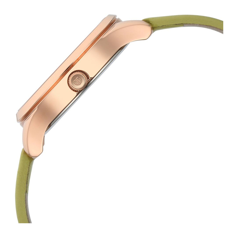 Titan Workwear White Dial Green Leather Strap Analog Watch for Women