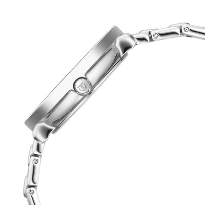 Titan Workwear Burgundy Dial Silver Stainless Steel Analog Watch for Women