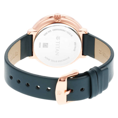 Titan Women's Svelte Black: Multi-Function Watch with Leather Strap
