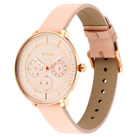Titan Women's Svelte Rose gold: Multi-Function Watch with Leather Strap
