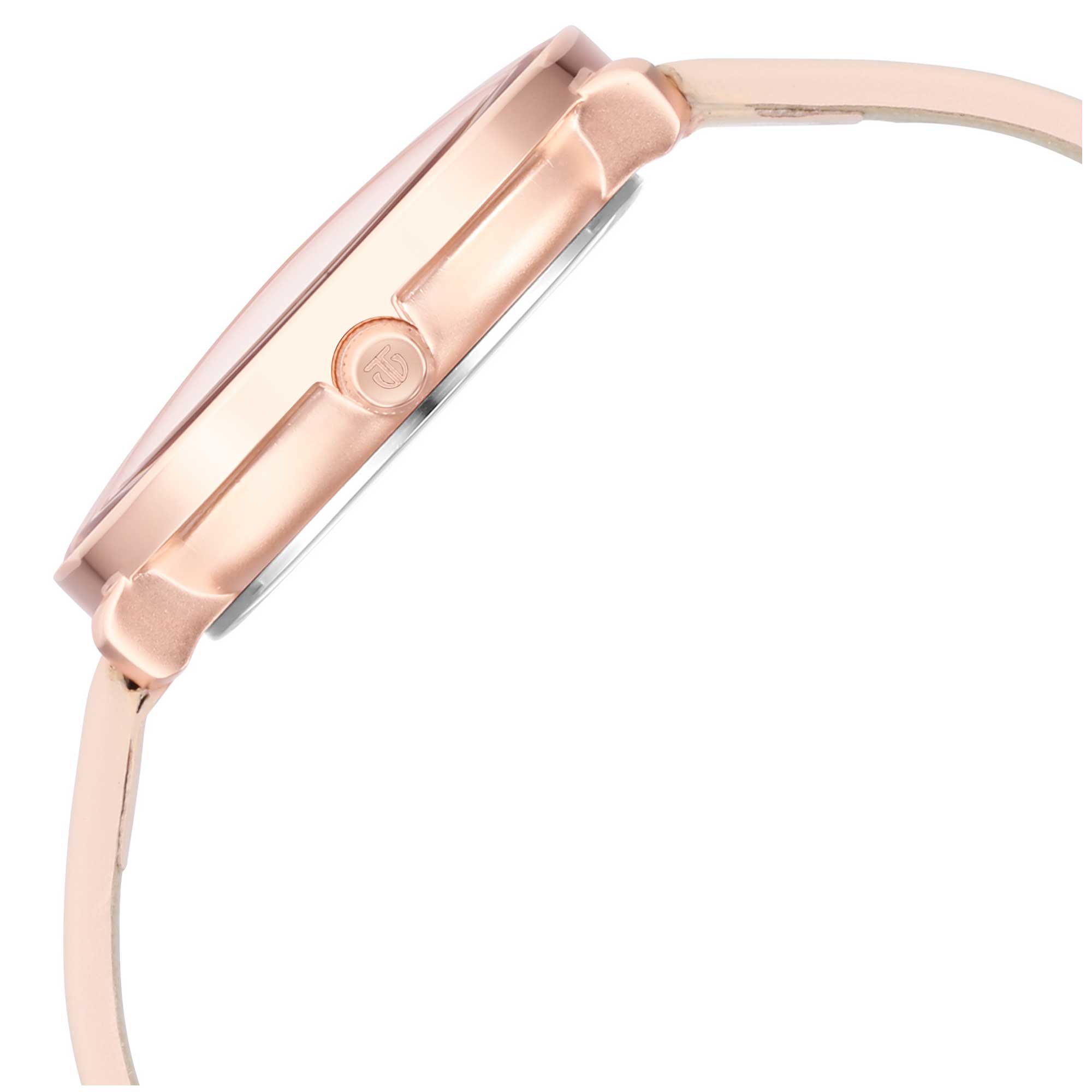 Workwear Rose Gold Dial Red Leather Strap Watch