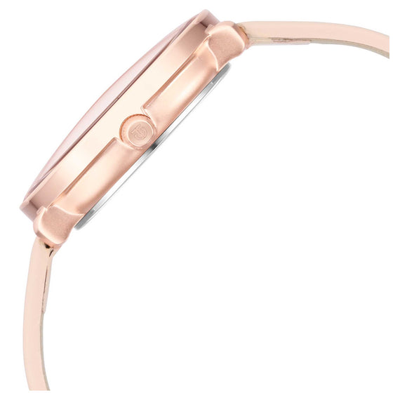 Titan Women's Svelte Rose gold: Multi-Function Watch with Leather Strap