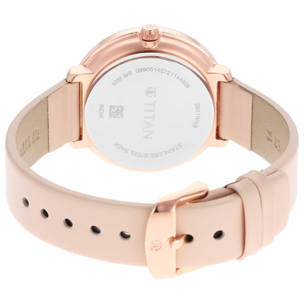 Titan Women's Svelte Rose gold: Multi-Function Watch with Leather Strap