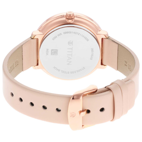 Titan Women's Svelte Rose gold: Multi-Function Watch with Leather Strap