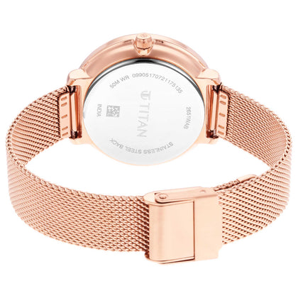 Titan Womens's Svelte Silver: Multi-Function Watch Metal Strap