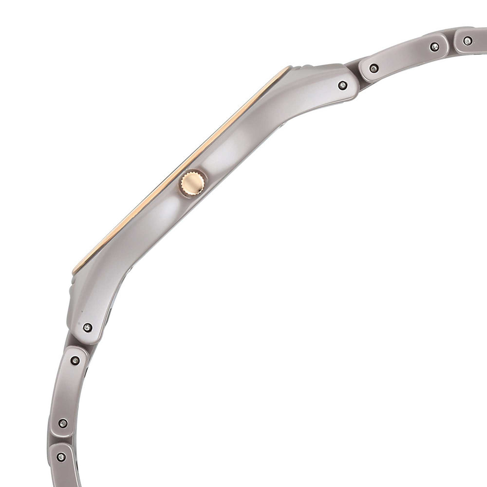 Titan Edge Ceramic Quartz Analog Grey Dial Ceramic Strap Watch For Women