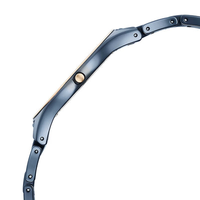 Titan Edge Bicolour Quartz Analog Blue Dial Blue Ceramic Strap Watch For Women