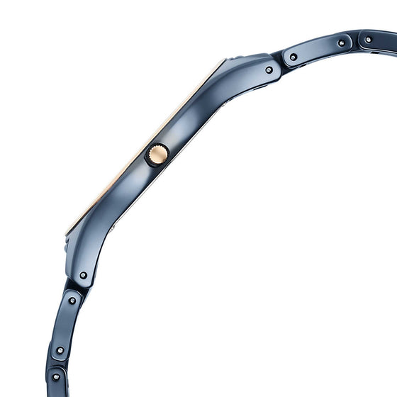 Titan Edge Bicolour Quartz Analog Blue Dial Blue Ceramic Strap Watch For Women