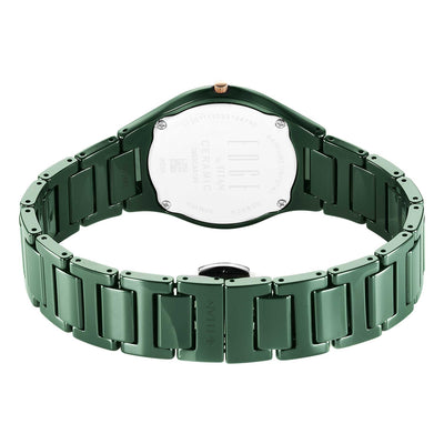 Titan Edge Green Dial Ceramic Strap Analog Watch for Women