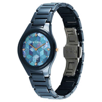 Titan Edge Blue Dial Ceramic Strap Analog Watch For Women