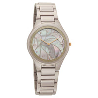 Titan Edge Beige Dial Ceramic Strap Analog Watch For Women
